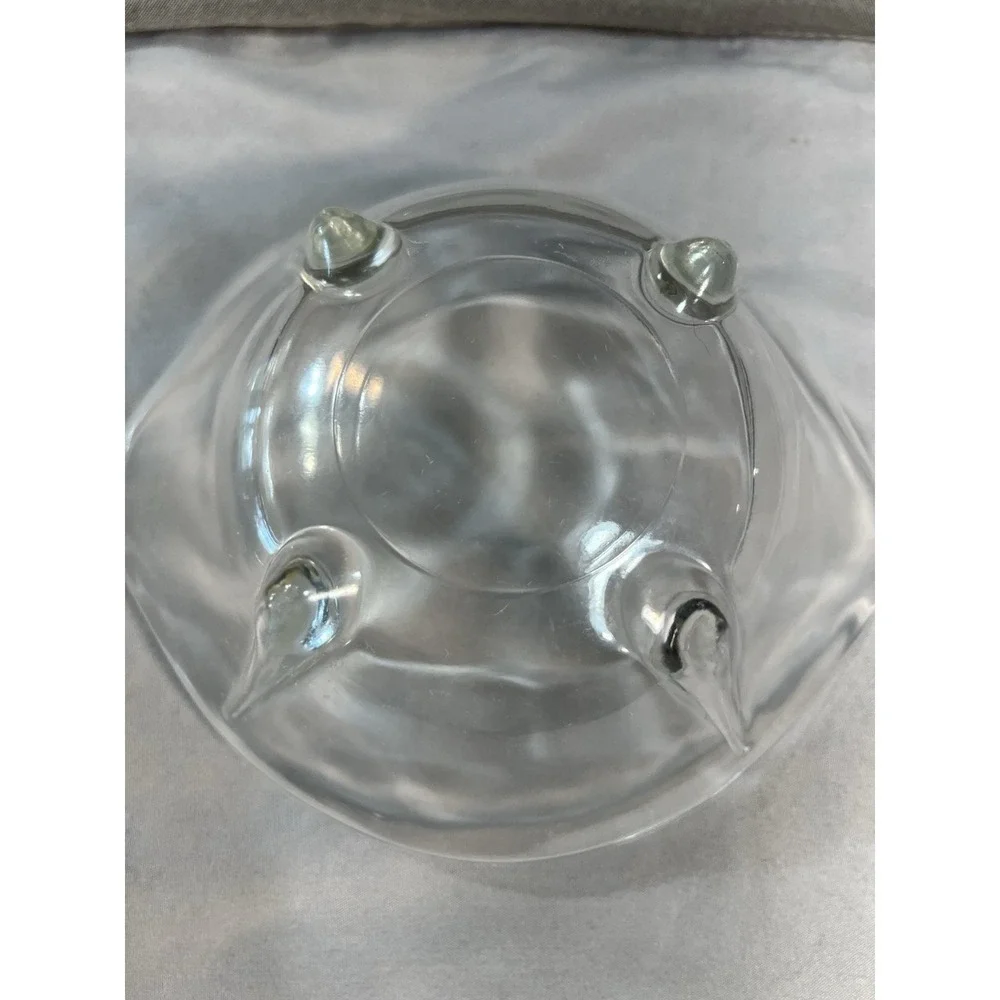 MCM Anchor Hocking Swedish Modern Clear Glass Dish Teardrop Feet 7‎ 7/8
